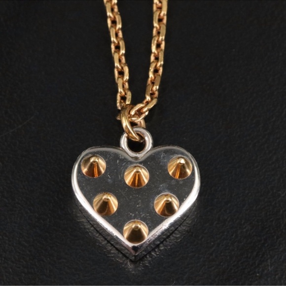Louis Vuitton two tone spiked heart necklace EUC - Picture 3 of 9